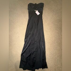 Crystal Doll Black Strapless Open Back Dress